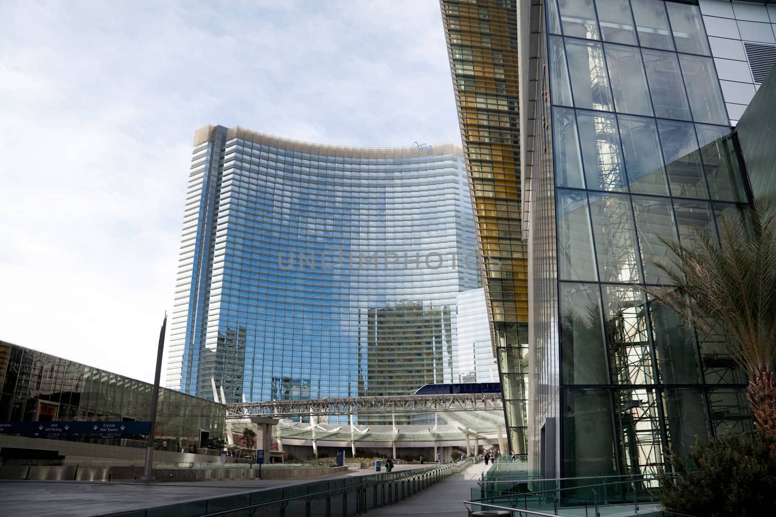 December 30th, 2009 - Las Vegas, Nevada, USA - The large CityCenter Complex feature the VEER towers to the right and the Aria Hotel and Casino in the back