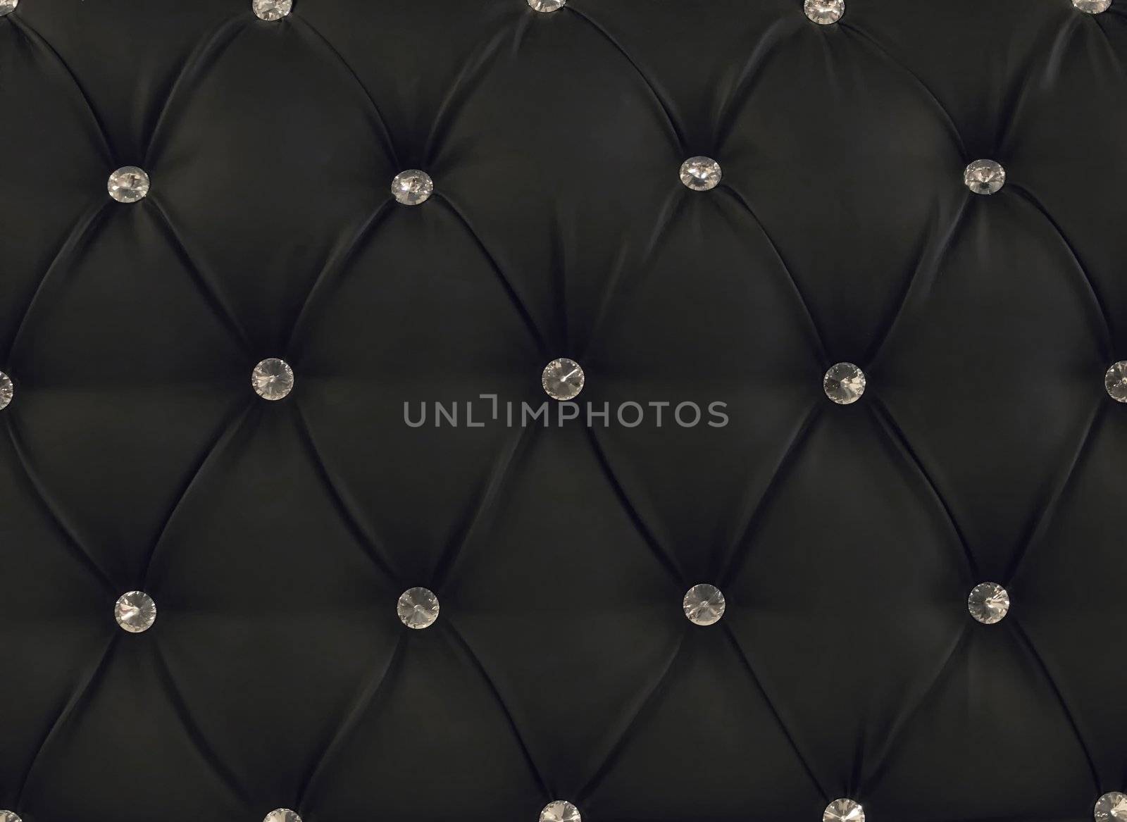 close up of black leather upholstery