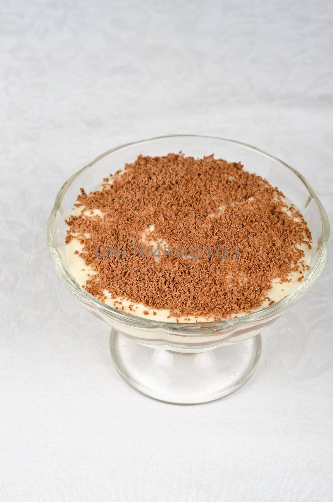 Classic italian dessert- tiramisu with mascarpone cheese, cookies and liqueur