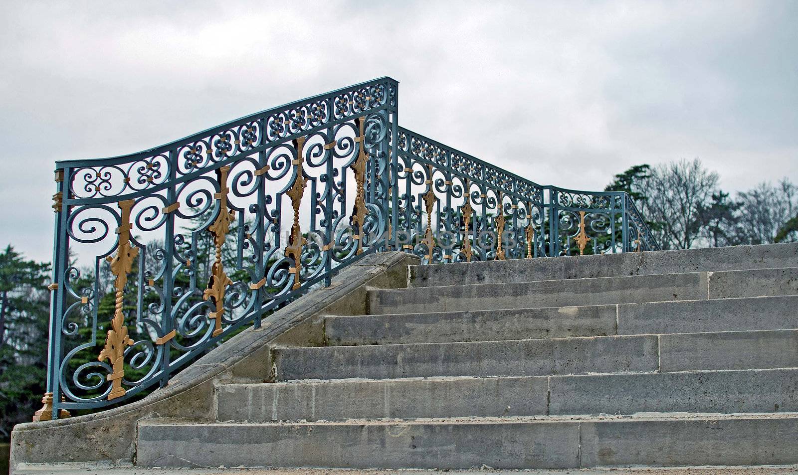 beautiful staircase of the castle. culture and heritage