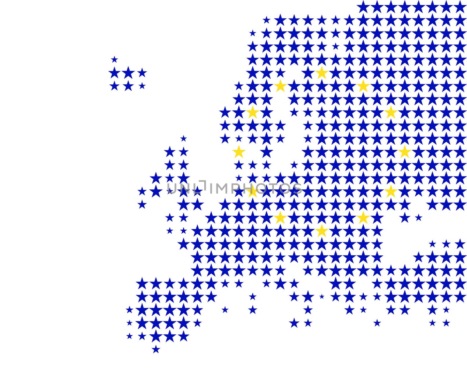 Map and flag of Europe