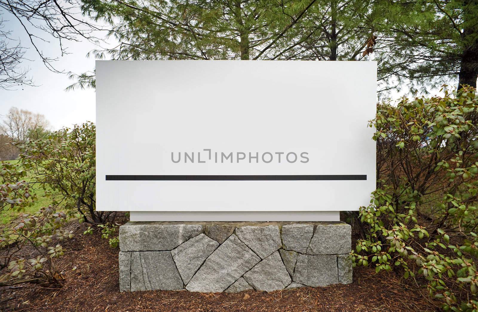 Sign to office building complex in industrial park