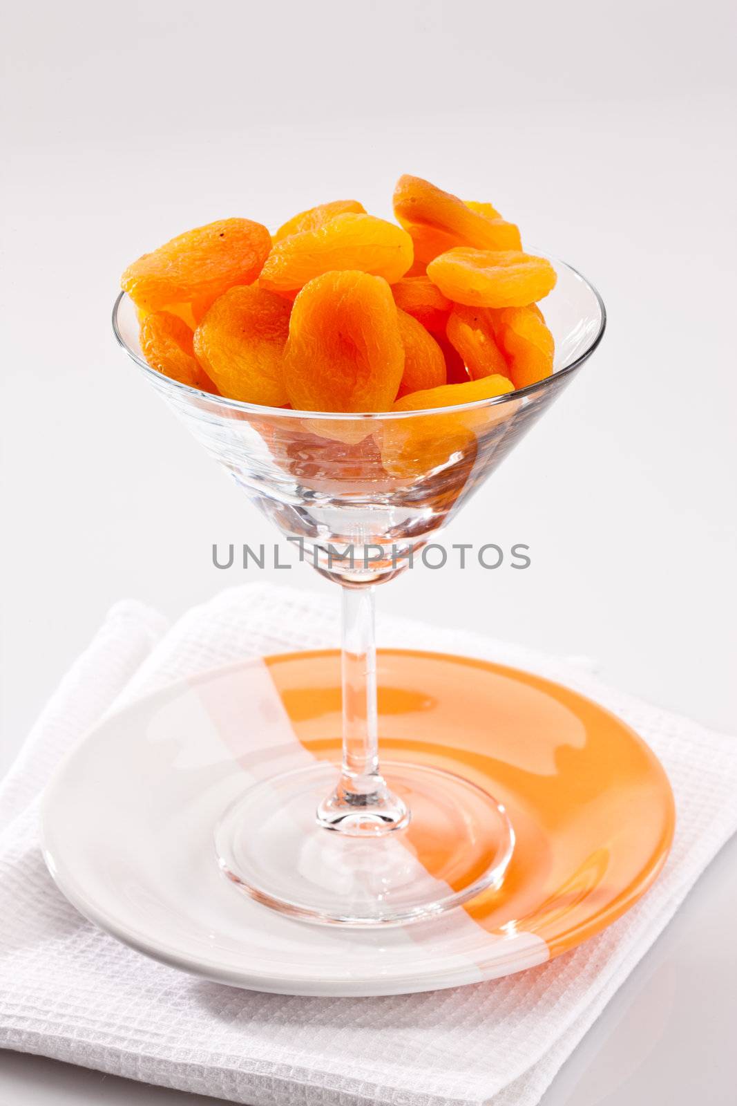 food series: dried apricots in the glassy bocal