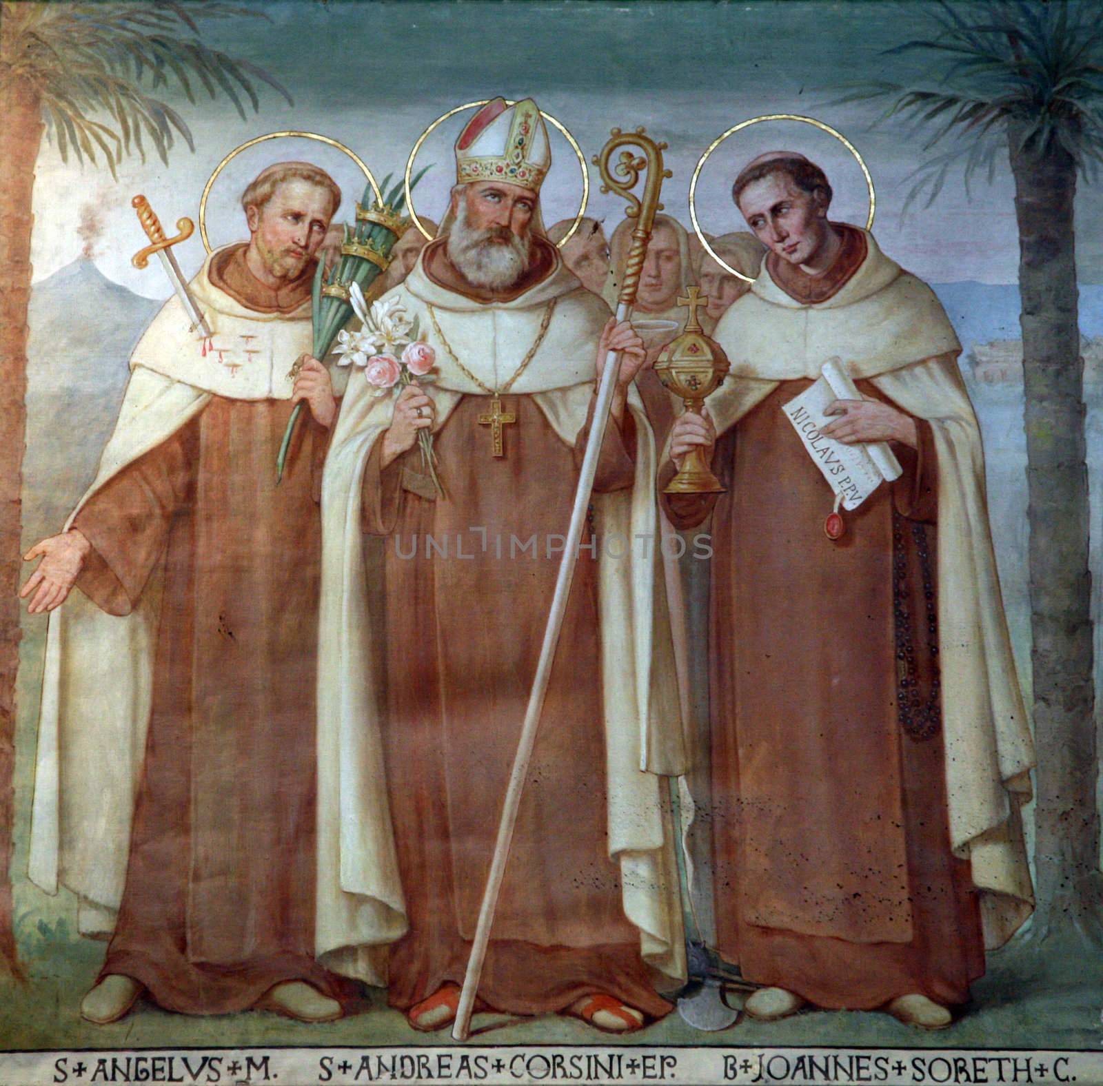 Saint Angelus, Andrew Corsini and Bl. John Soreth, Carmelite Saints, The Church Stella Maris, Haifa, Israel