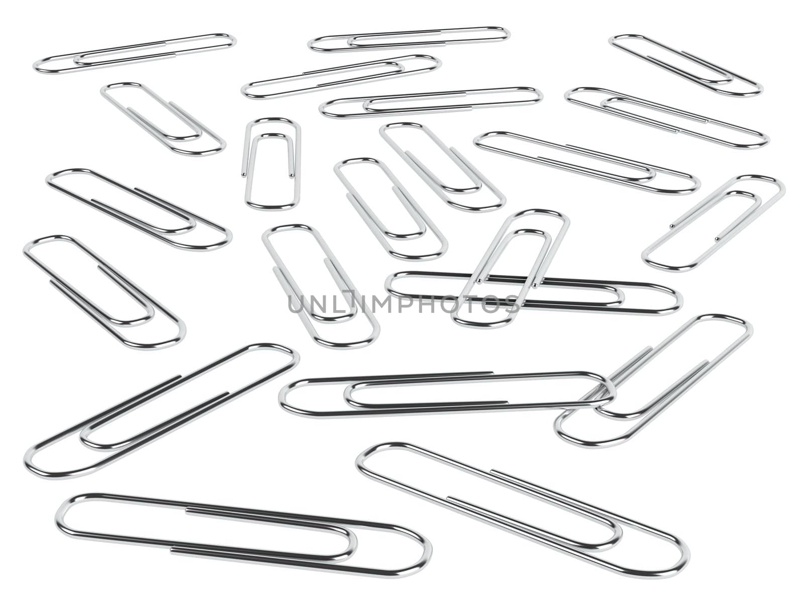 Paper clips isolated on white background