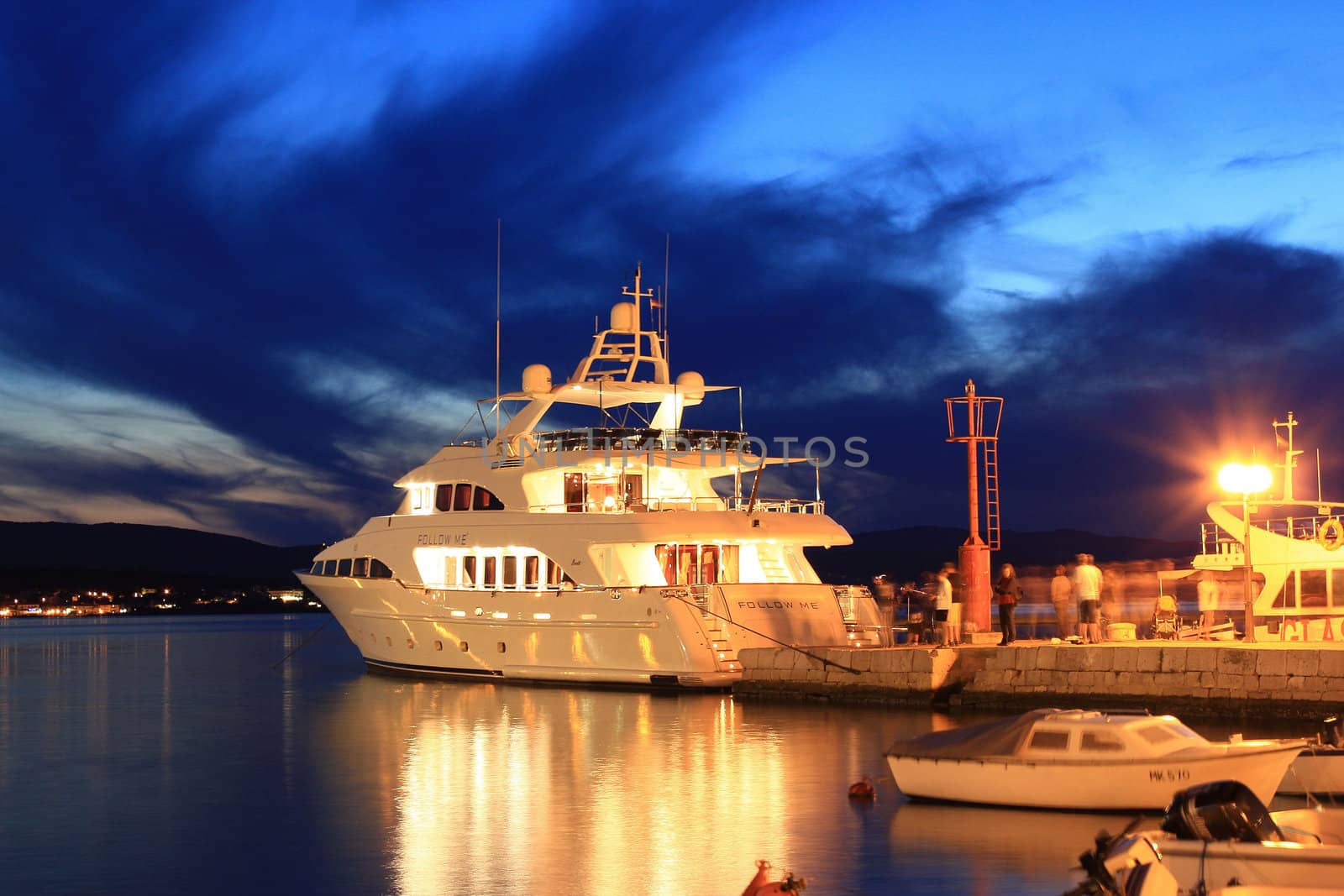 Hot summer evening in town of Malinska, Island of Krk