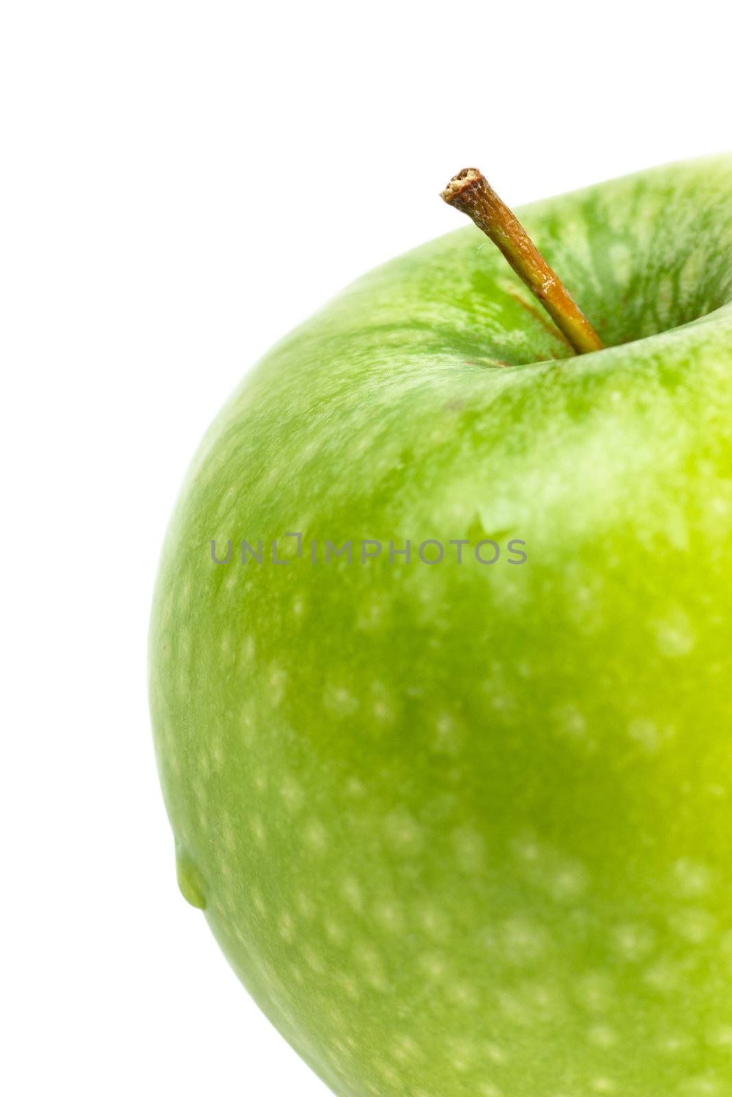 Big green apple isolated over white background