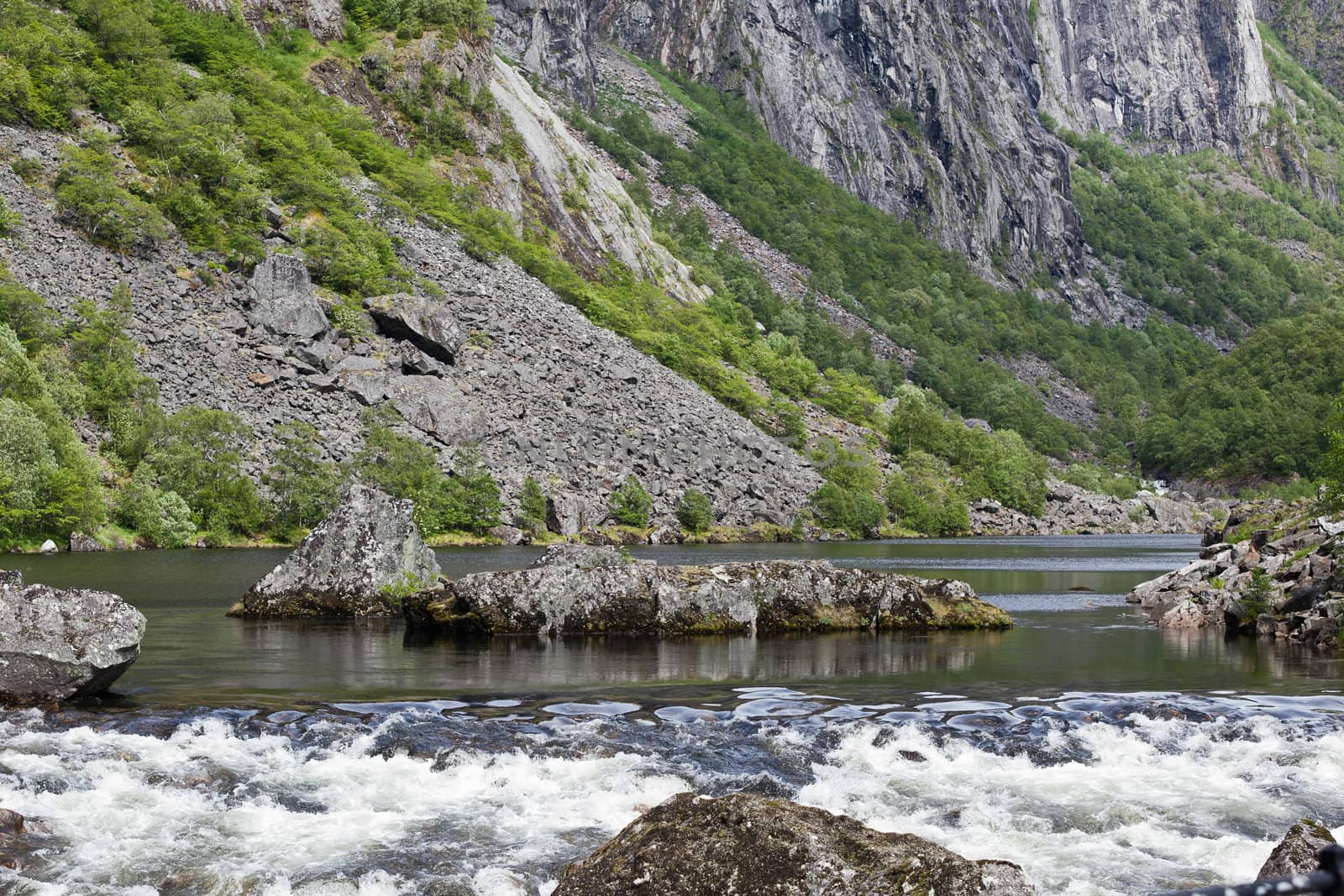 A smal river and waterfall in Norway