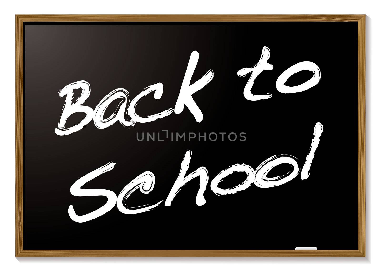 Back to school blackboard with wood frame