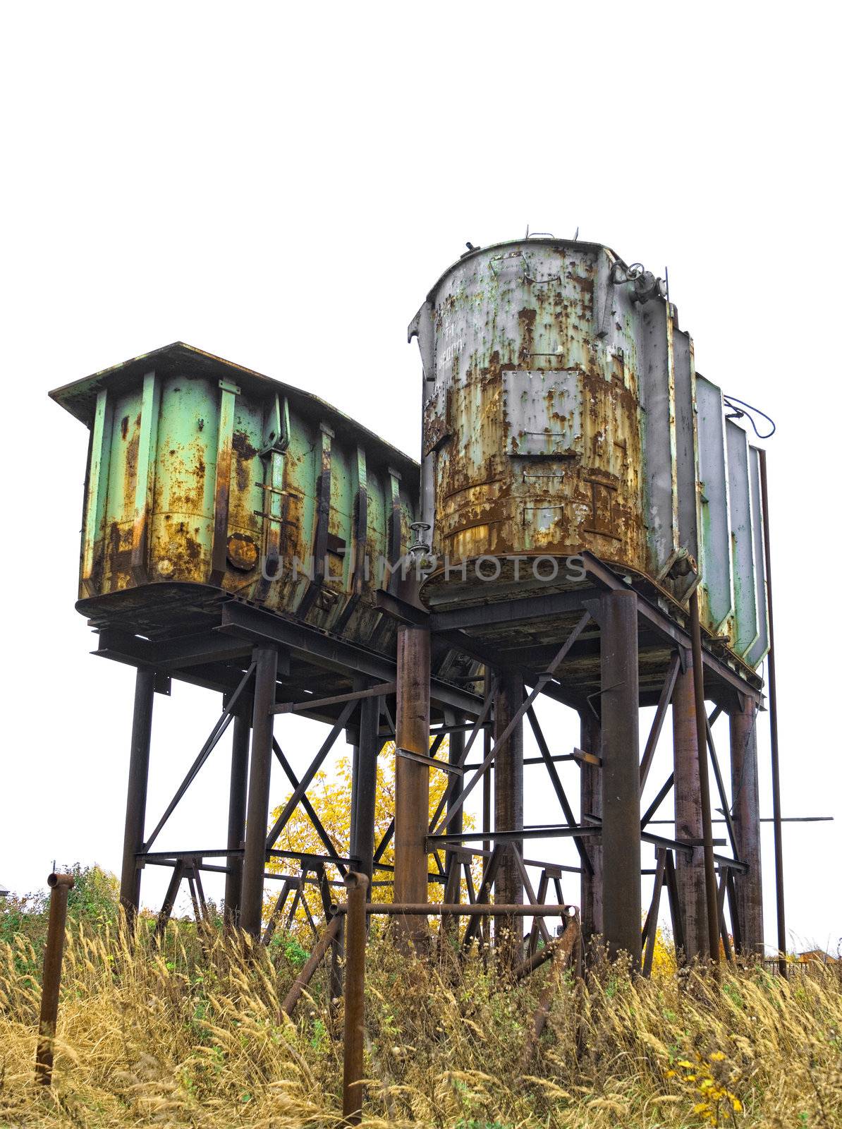 Two rusty old industrial barrels by oleg_zhukov