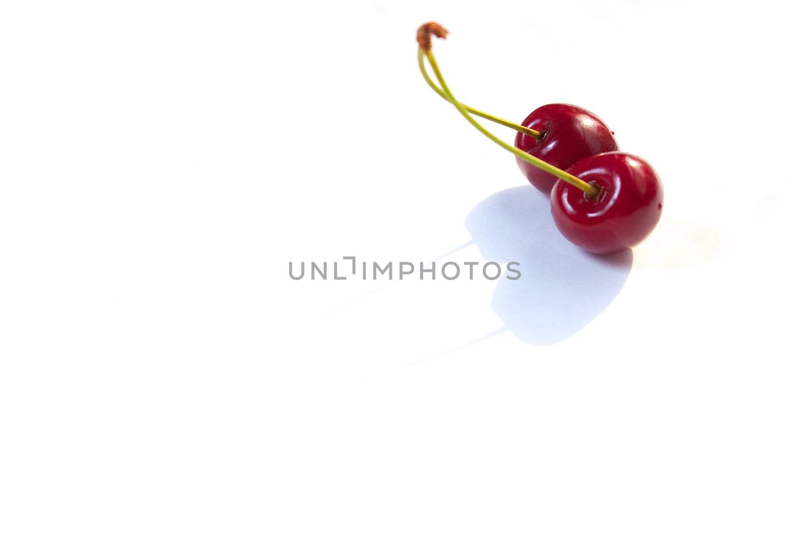 Cherries isolated on white background