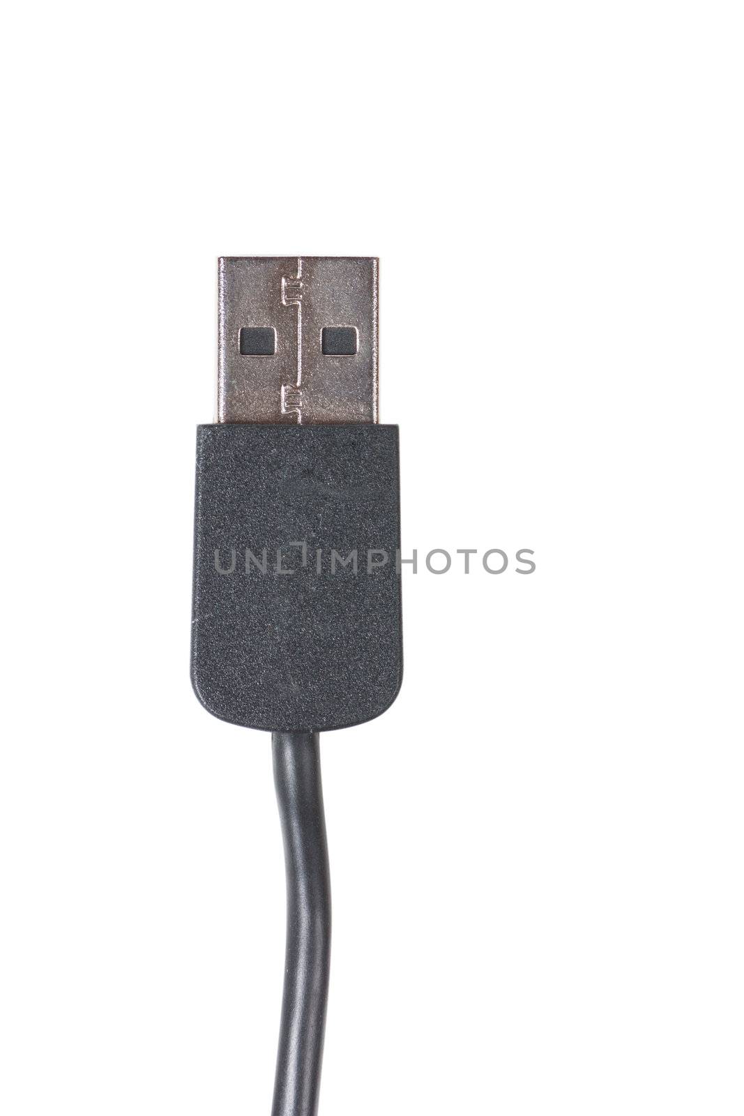 Usb cable plug over the white background