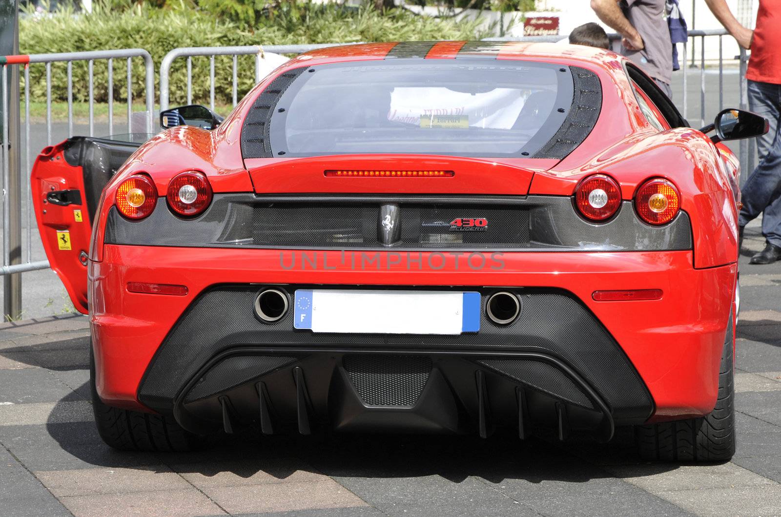 Back view of a F430 Scuderia Ferrari during a meeting
