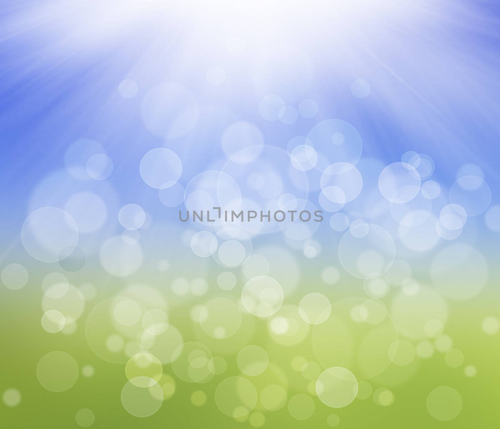 Spring nature background in blue and green