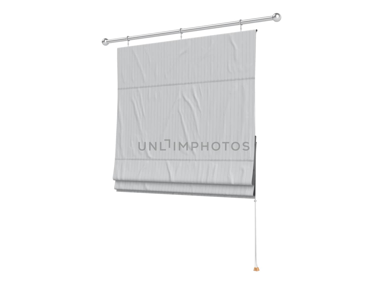 Roman curtain isolated on white background