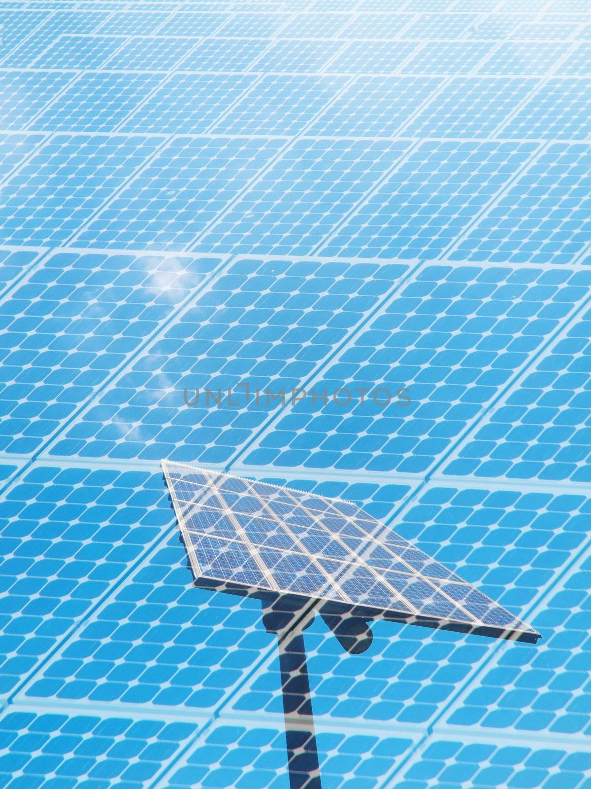 Solar energy concept with a photovoltaic panel