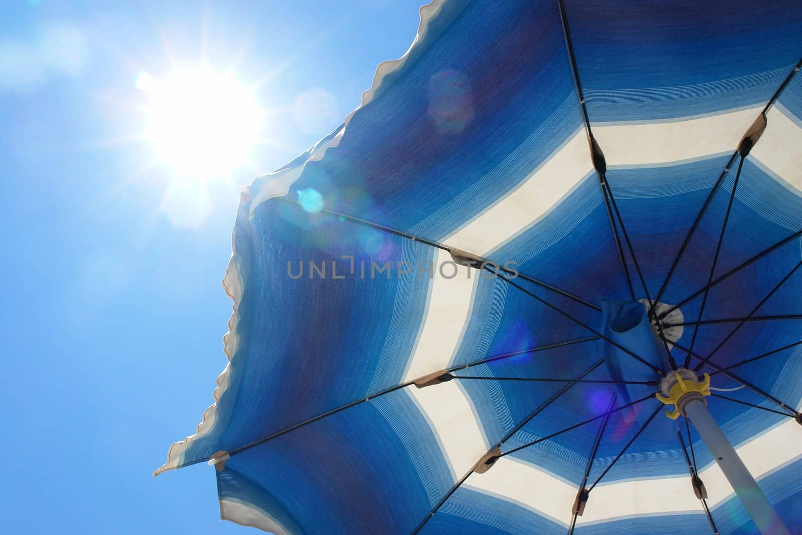 sunshade at the beach on a very sunny day