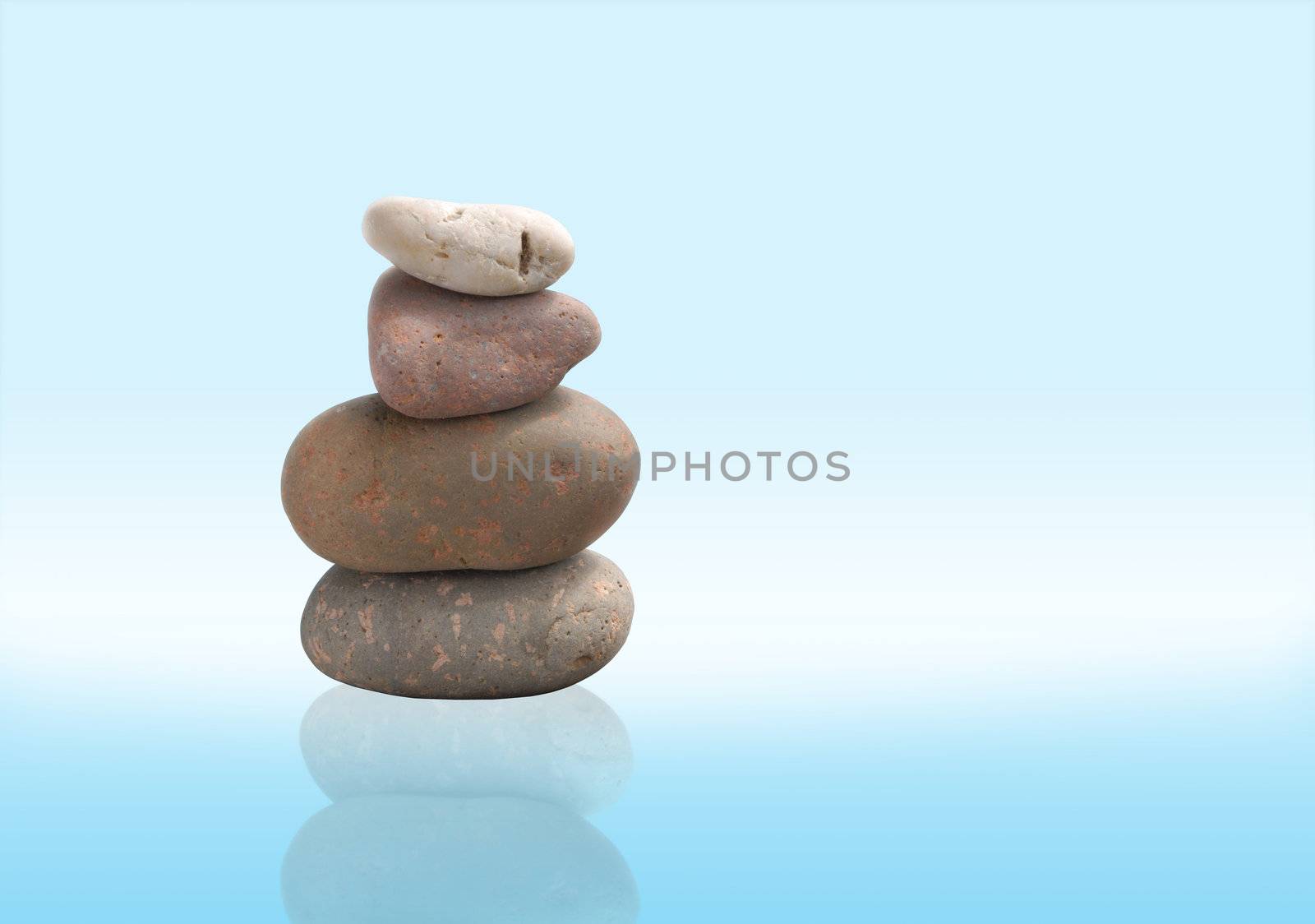 Balance zen stones in clear background by cienpies