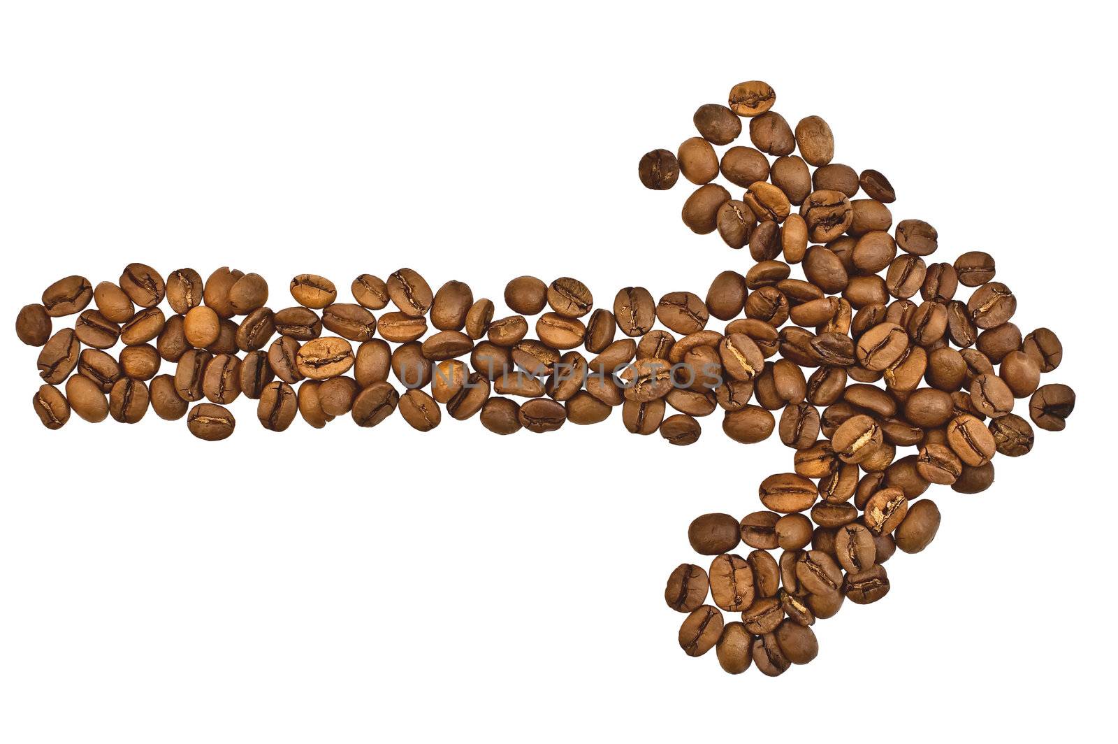 Coffee beans in the form of arrows by rezkrr