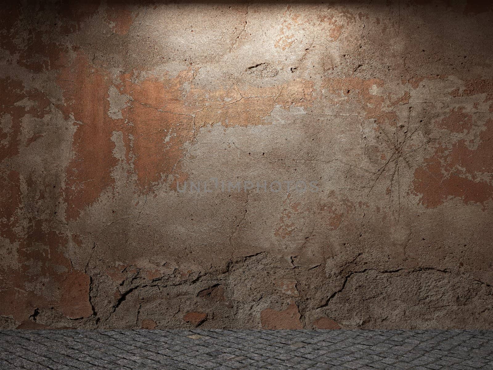 old concrete wall made in 3D graphics