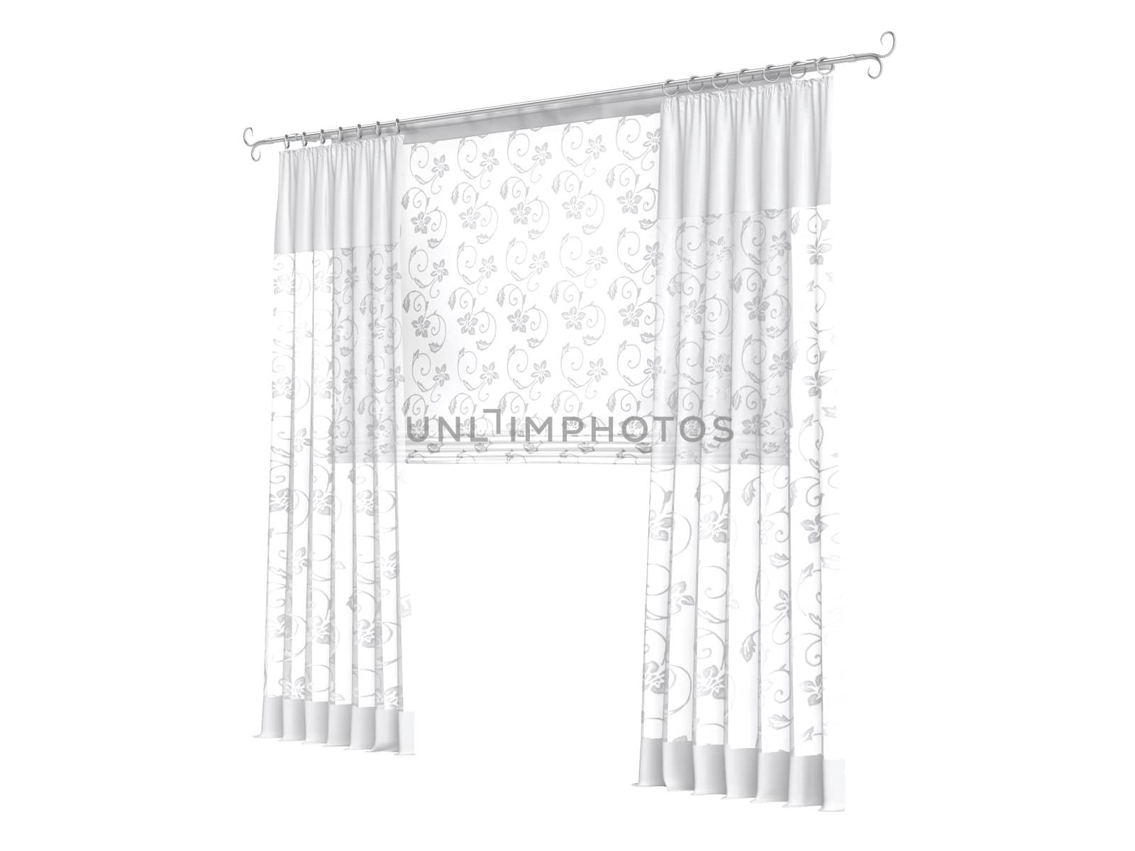 Curtains isolated on white background