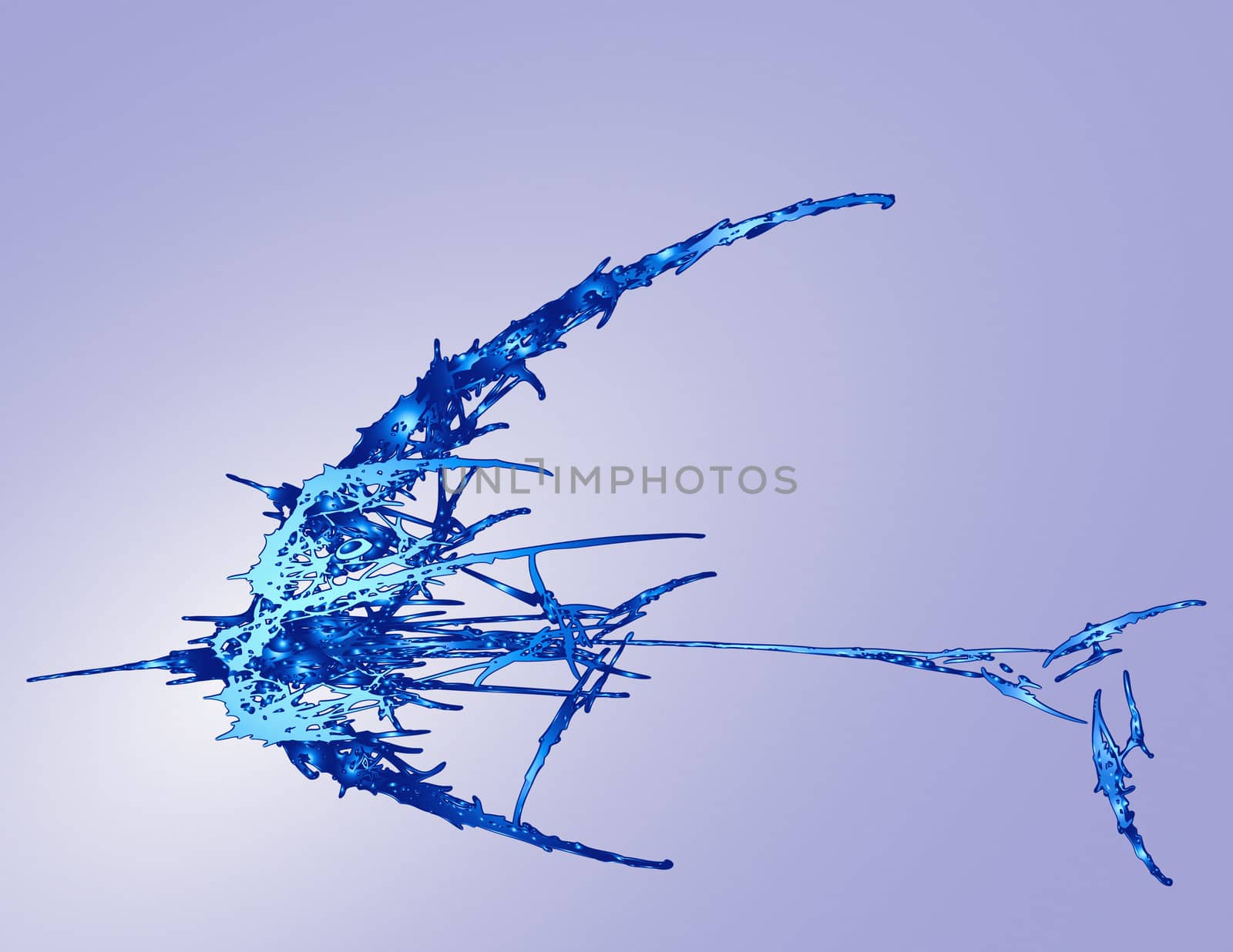 Mystic Fish in ocean deepness. Abstract fantasy illustration.