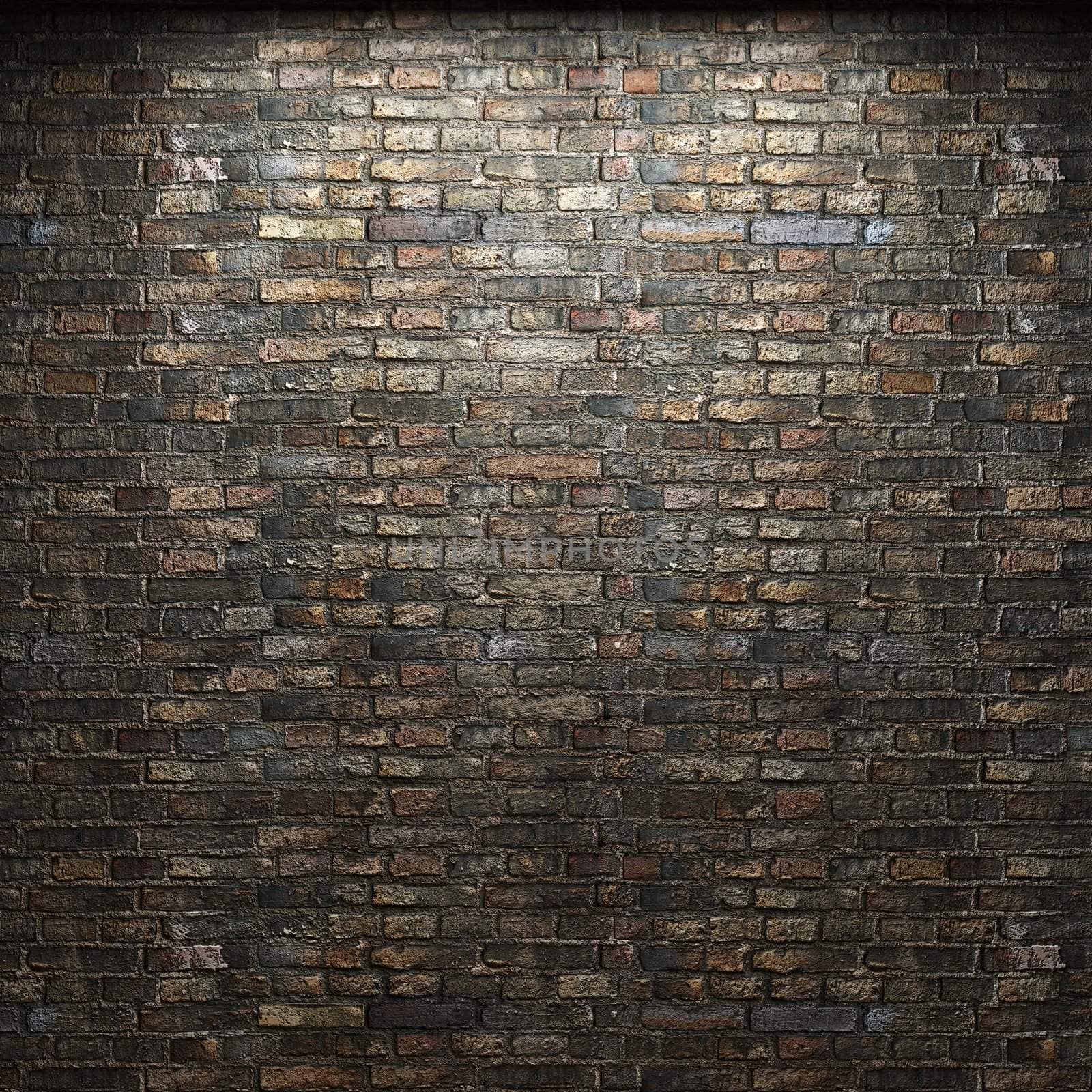 illuminated brick wall by icetray