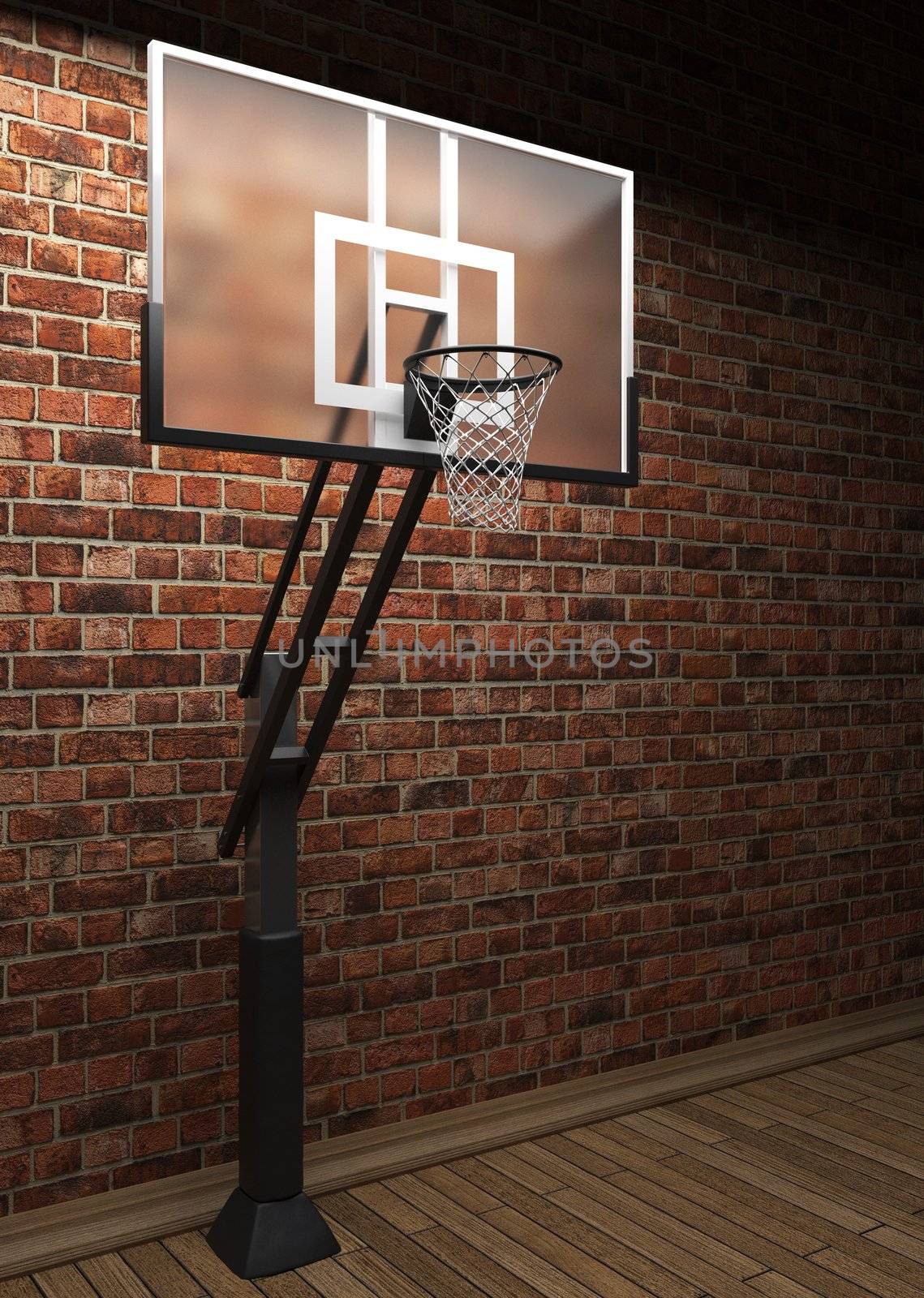 old brick wall and basketball by icetray