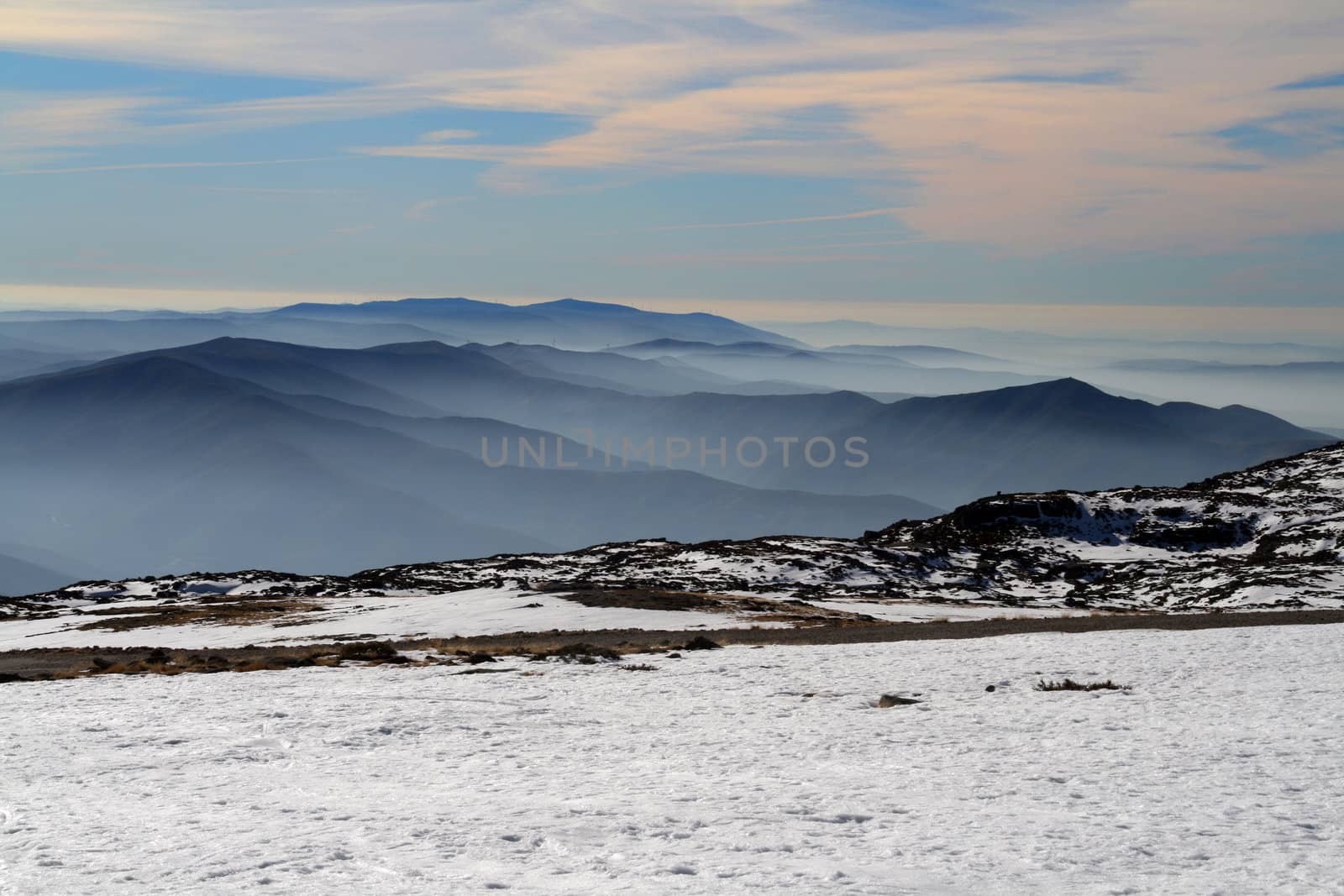 cold winter landscape with snow