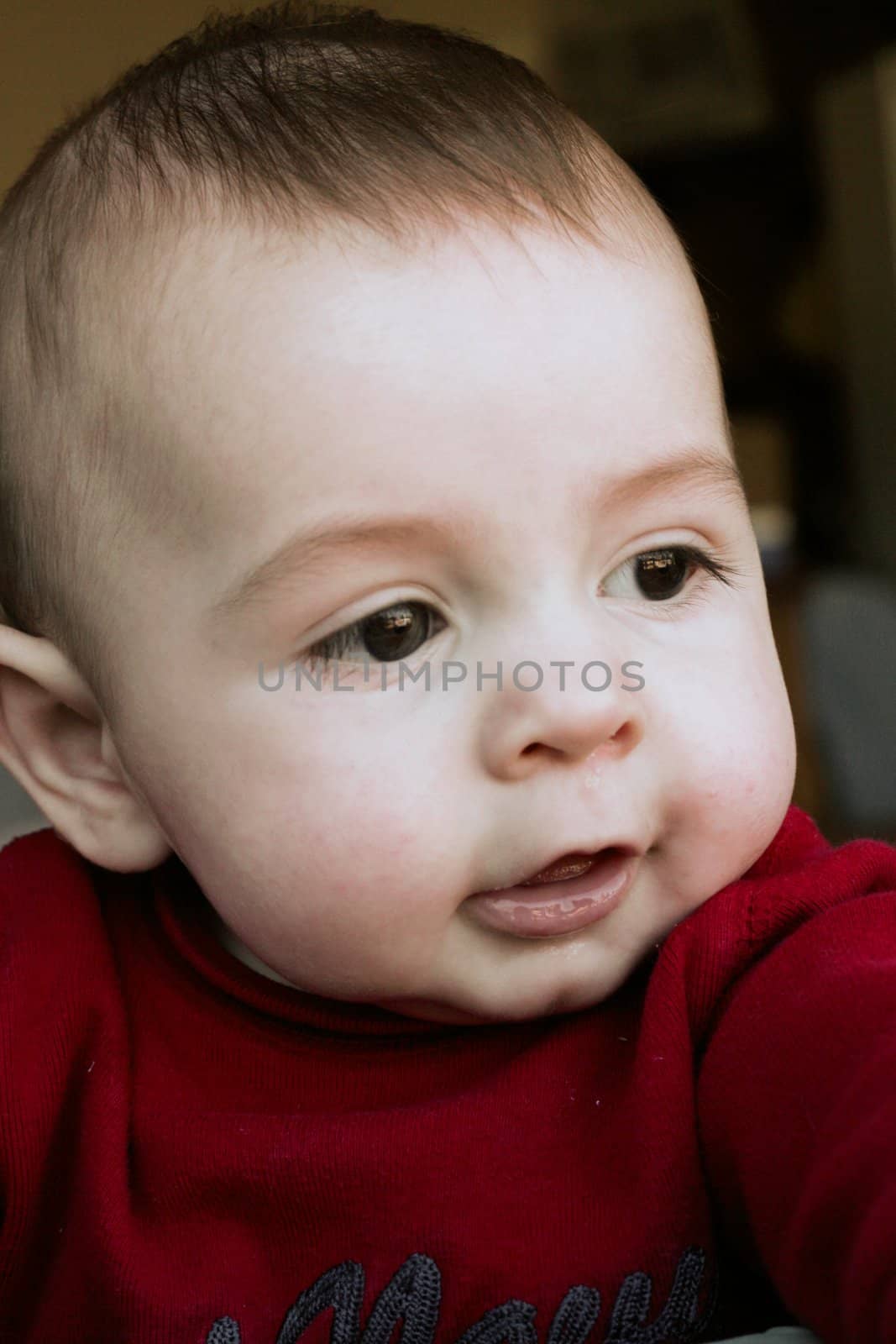 Adorable six month old baby boy by jarenwicklund