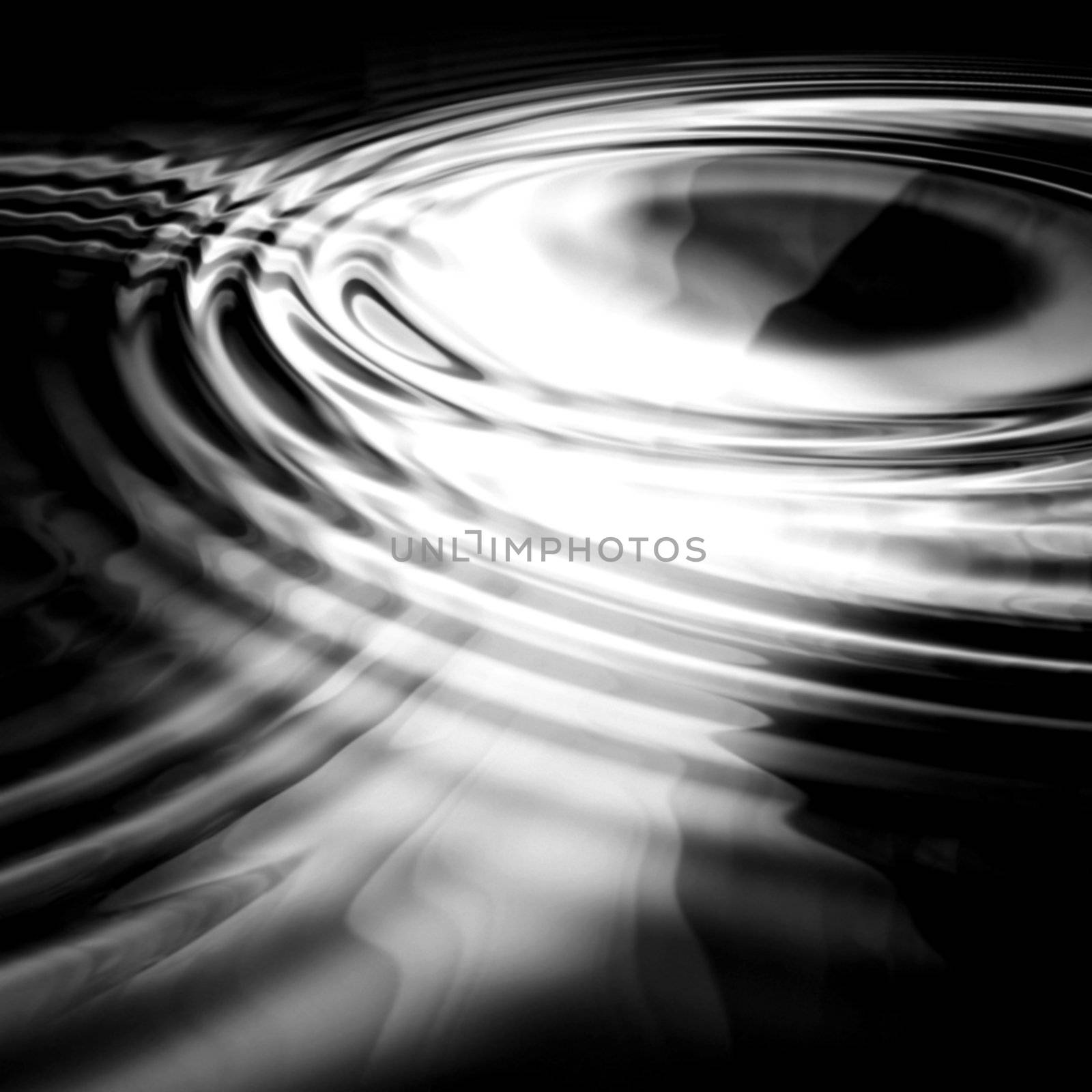 black and white 3d rippled water - eerie scene - 