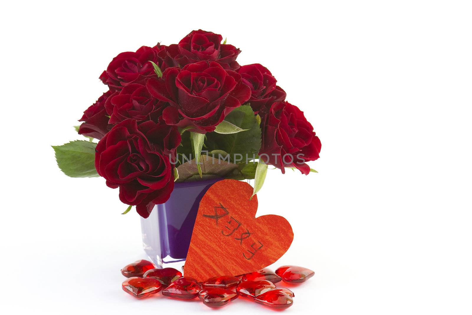 red roses and hearts
