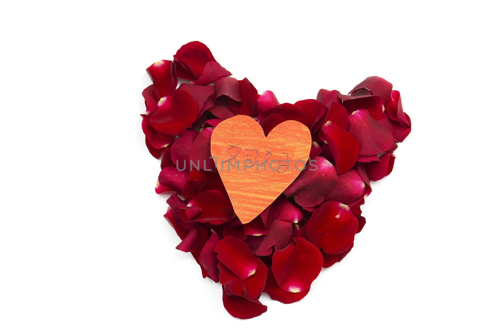 rose petal red heart and heart