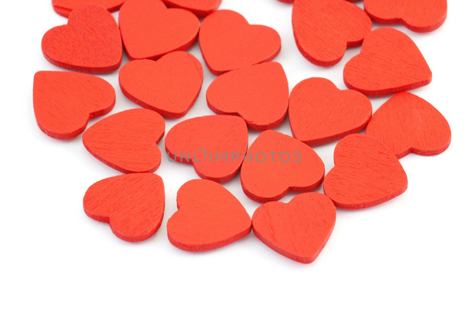 small hearts on white background