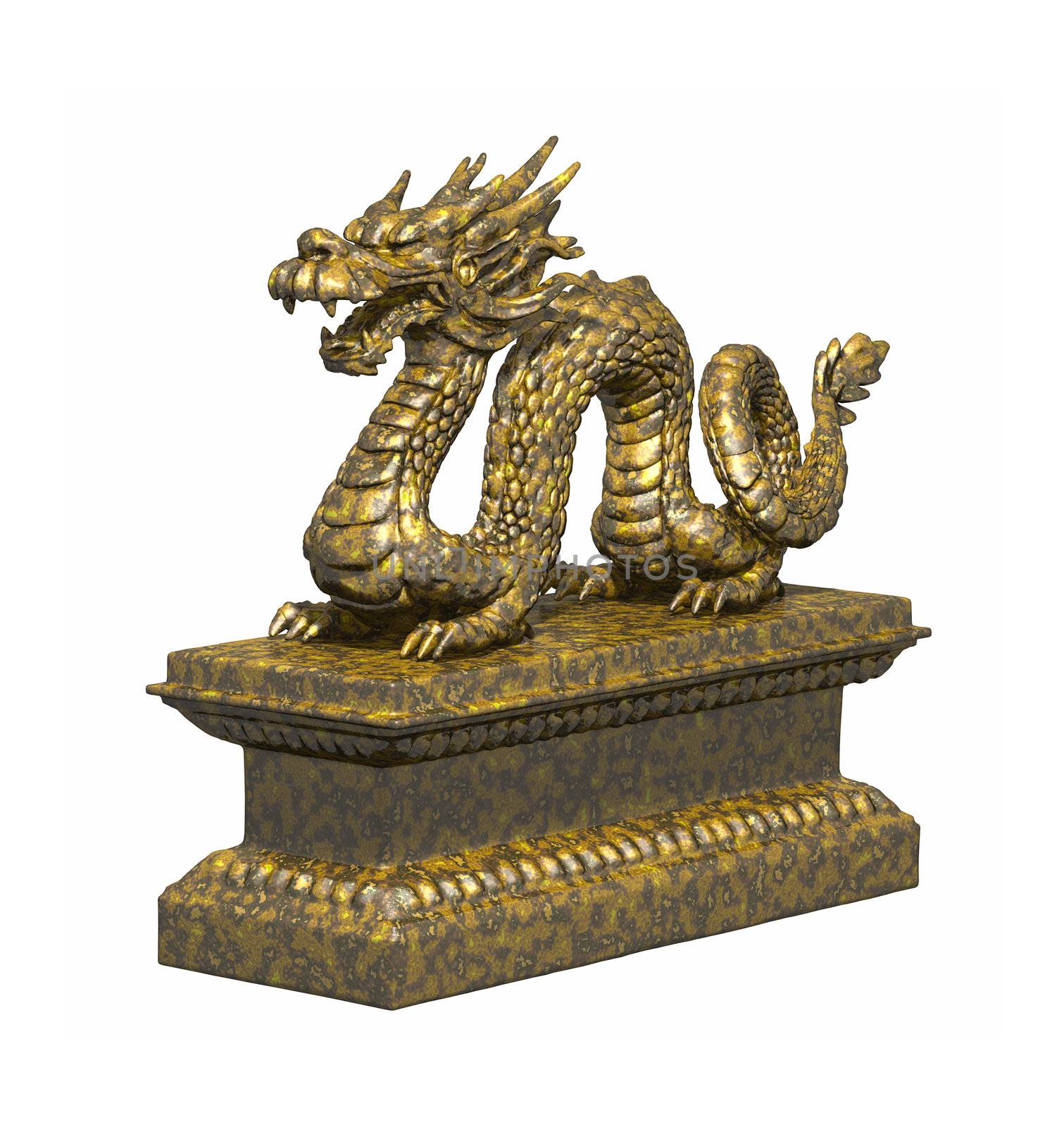 An image of a nice golden dragon sculpture