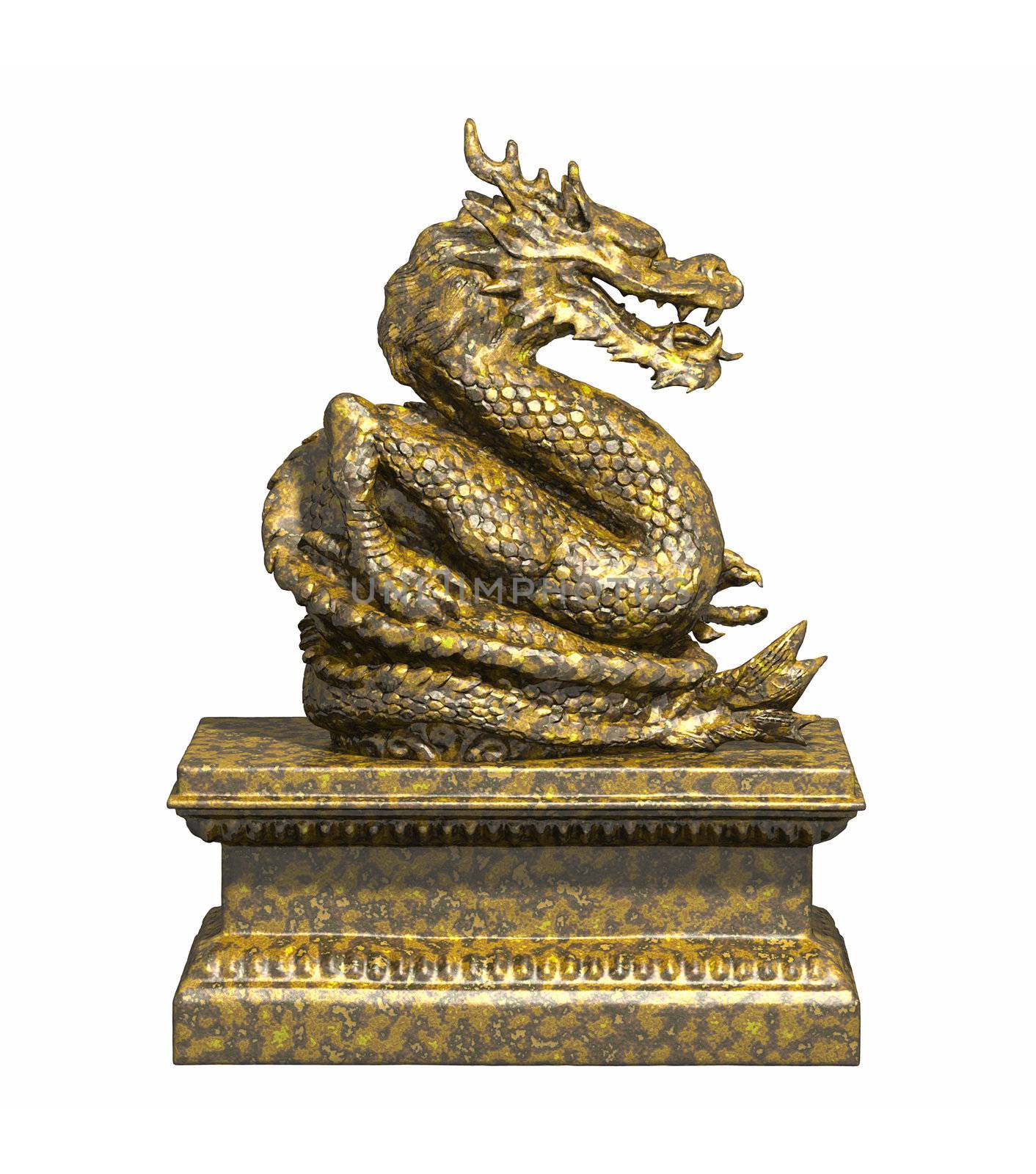 An image of a nice golden dragon sculpture