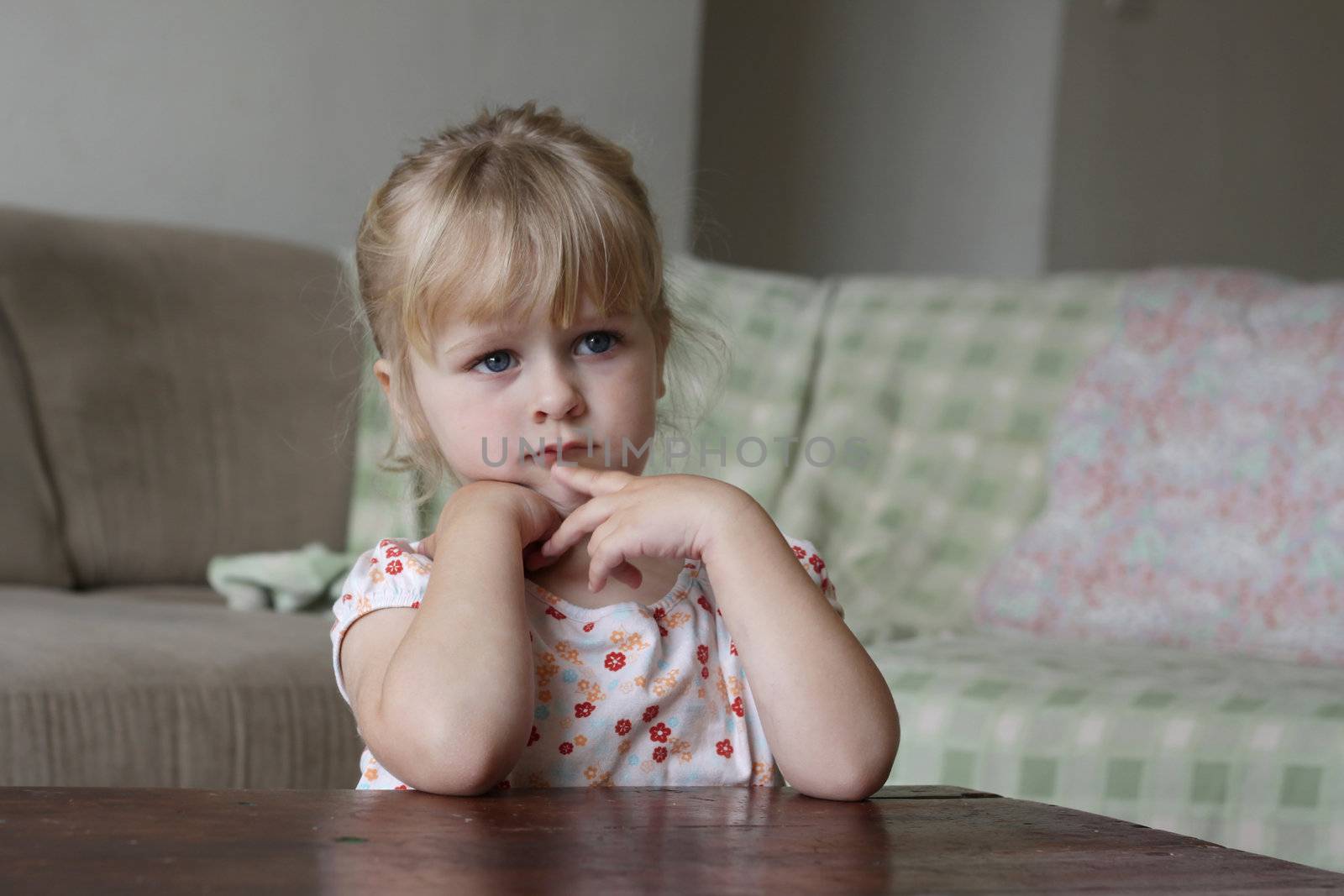 Little girl watching TV by annems