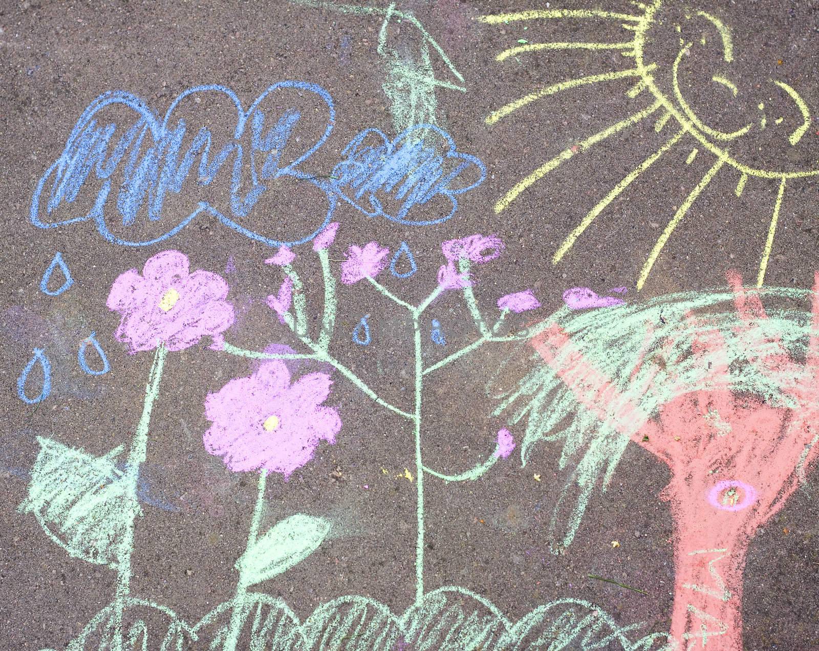 Chalk picture paiting on concrete by annems