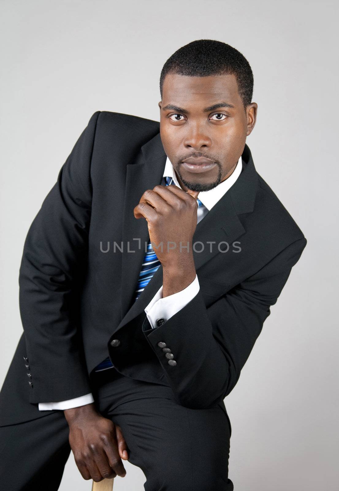 Portrait of a young African American business man.