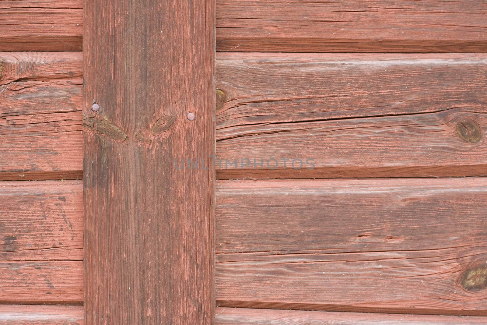 Macro of a red barn wall, can be used as a background. Space for text