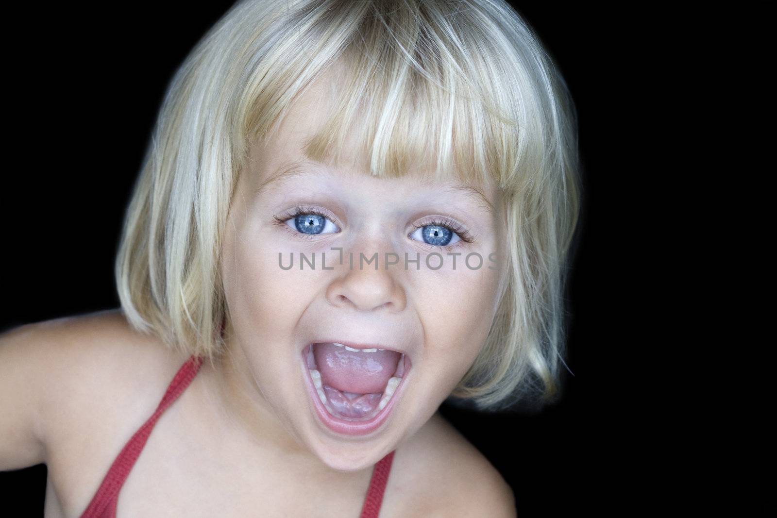 Little girl doing a funny face by annems