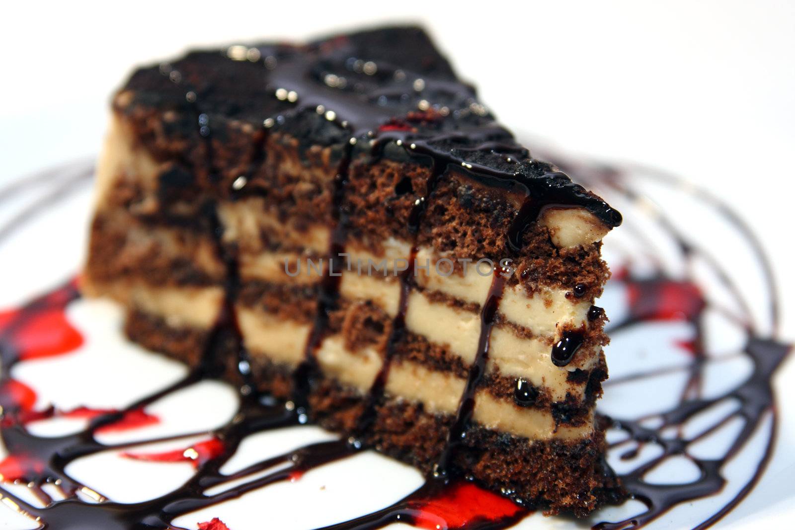 Close up of chocolate cake by shamtor