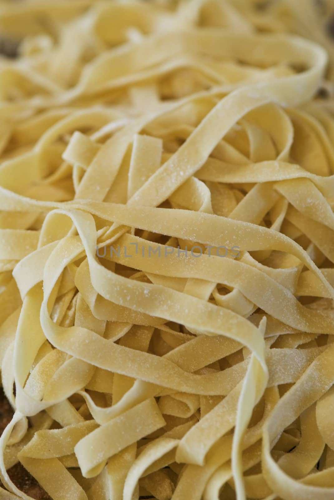 Fresh Pasta lightly dusted with flour and ready to cook.