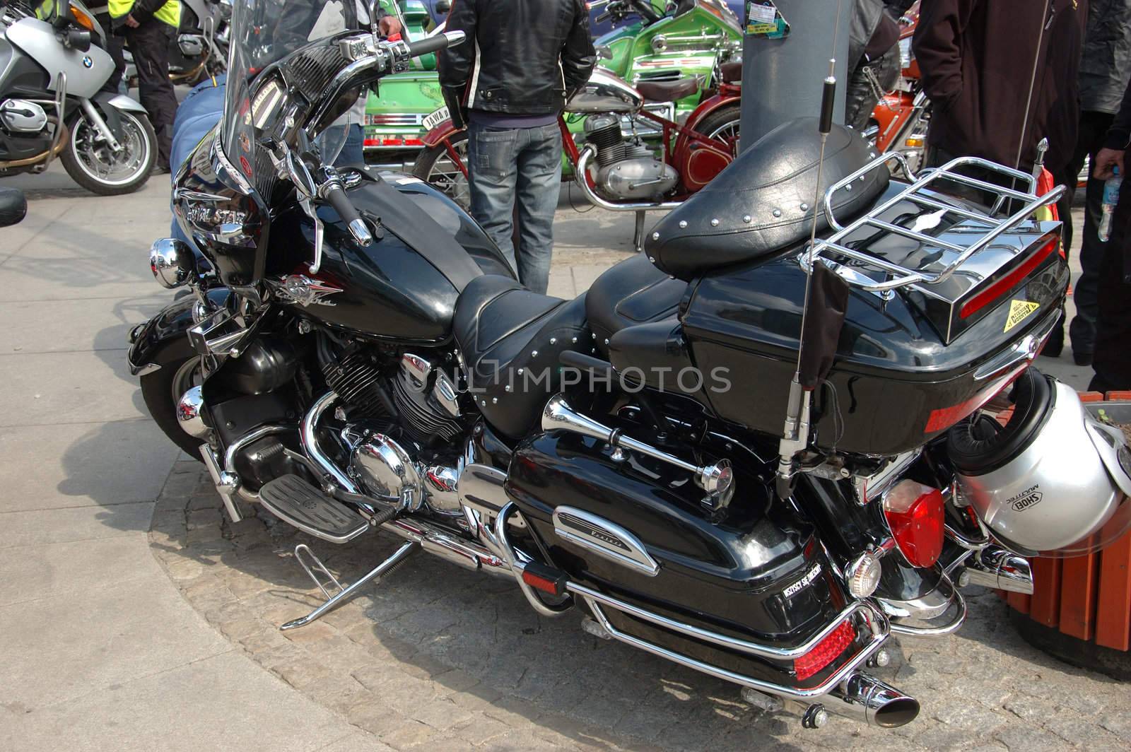 WROCLAW, POLAND - April 16: Motorcycle parade and season opening in Poland. Riders gather to enjoy new season and collect blood for children in hospitals. Yamaha Royal Star on April 16, 2011.