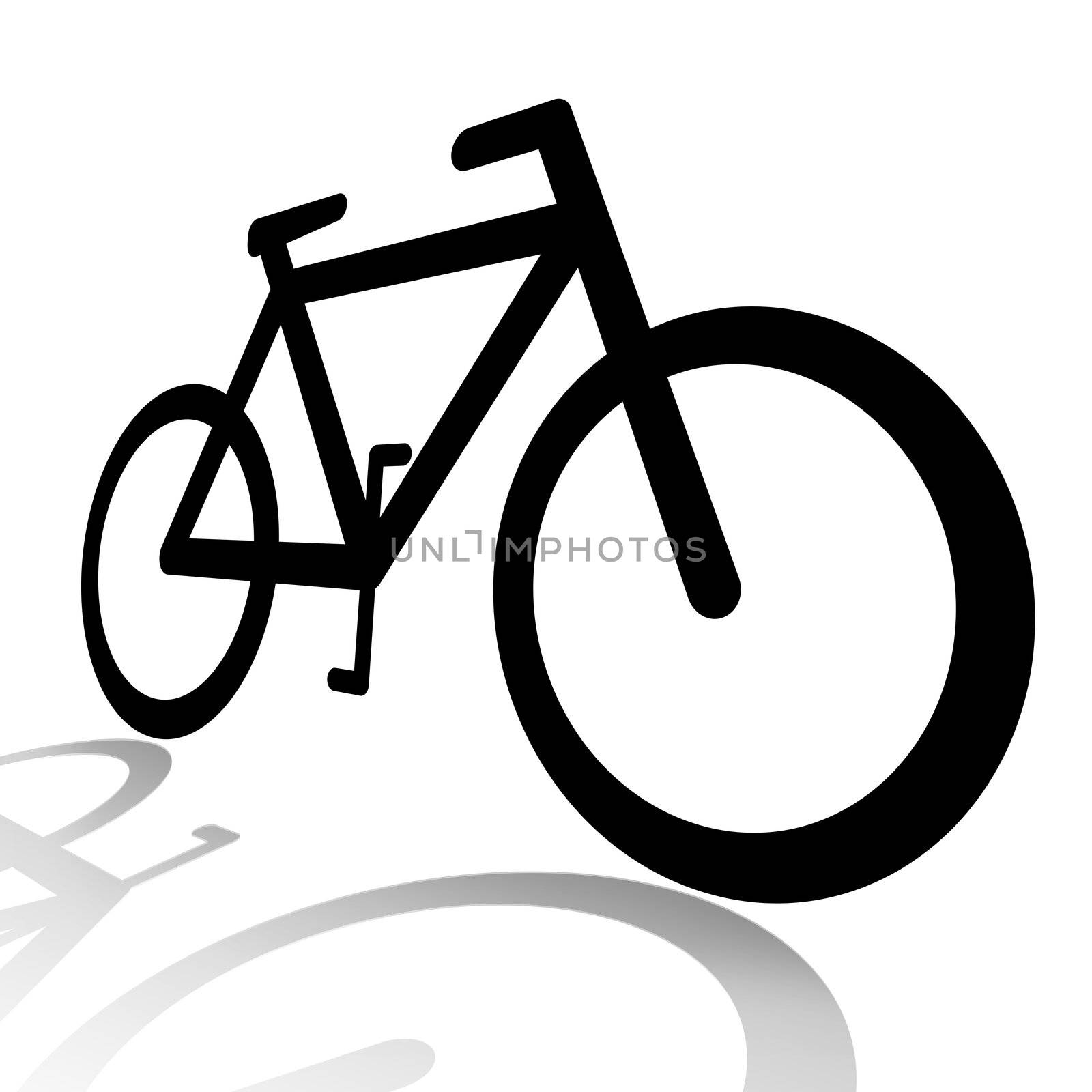 Bicycle silhouette illustration isolated on white background