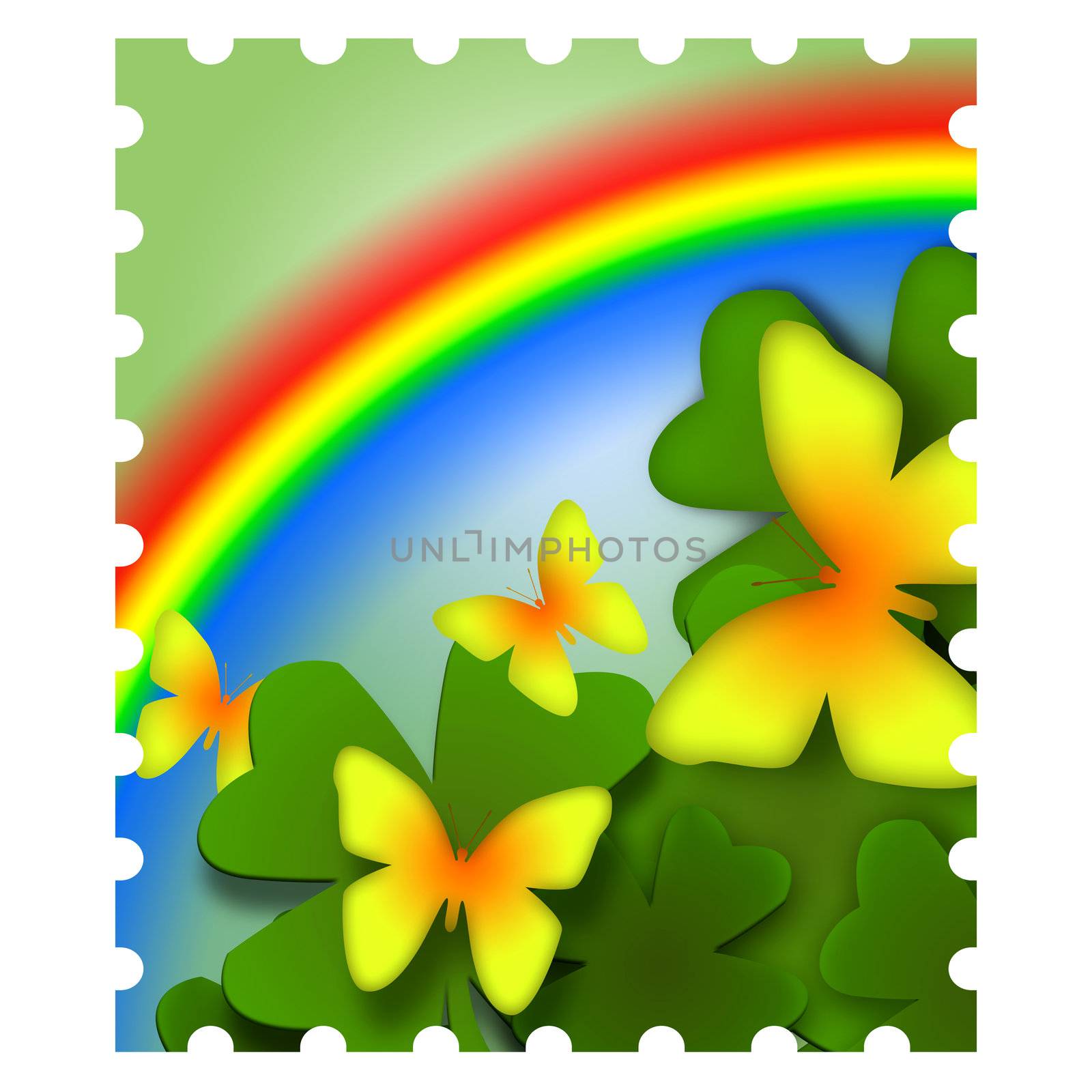 Spring butterflies and rainbow by Skovoroda