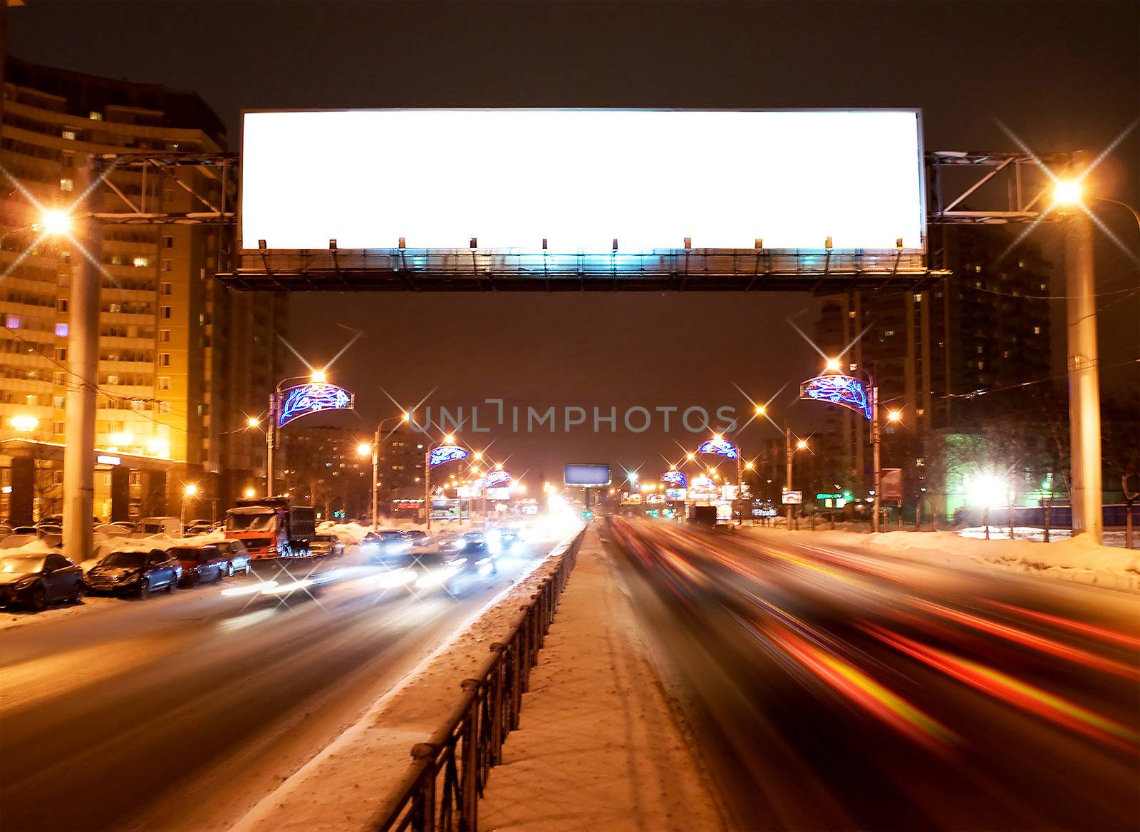 Light billboard on the night street of Sankt-Petersburg by BIG_TAU