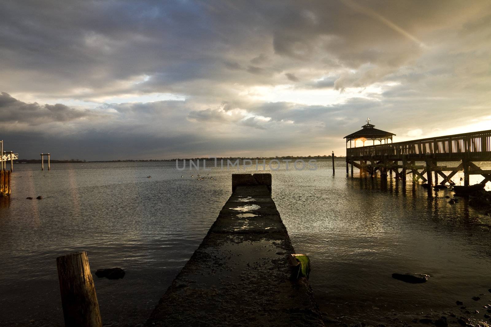 Sunsetting at a lonely pier