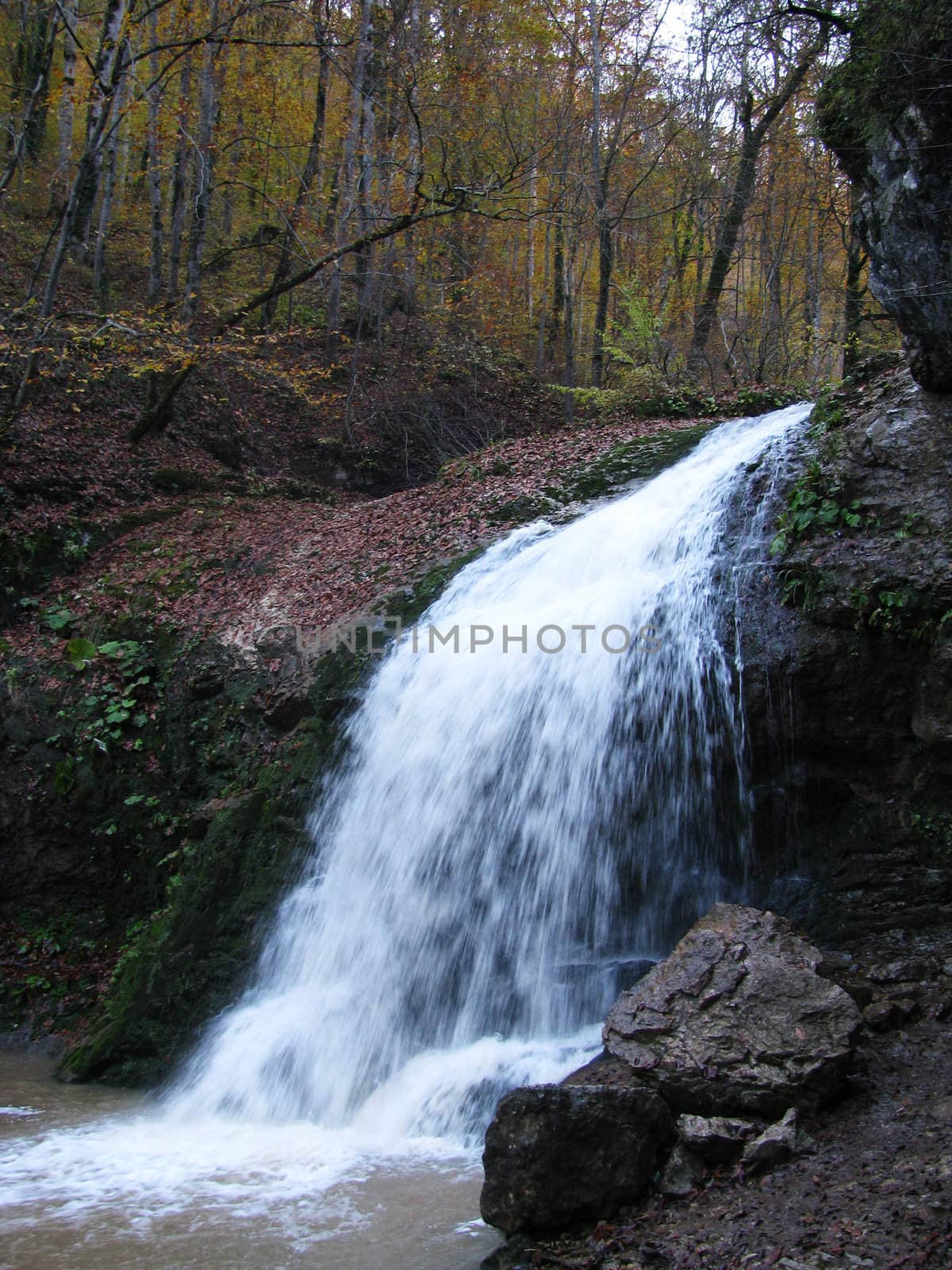 Falls; mountains; caucasus; the river; a stream; splashes; a moisture; a stream; water; rocks; a relief; the nature