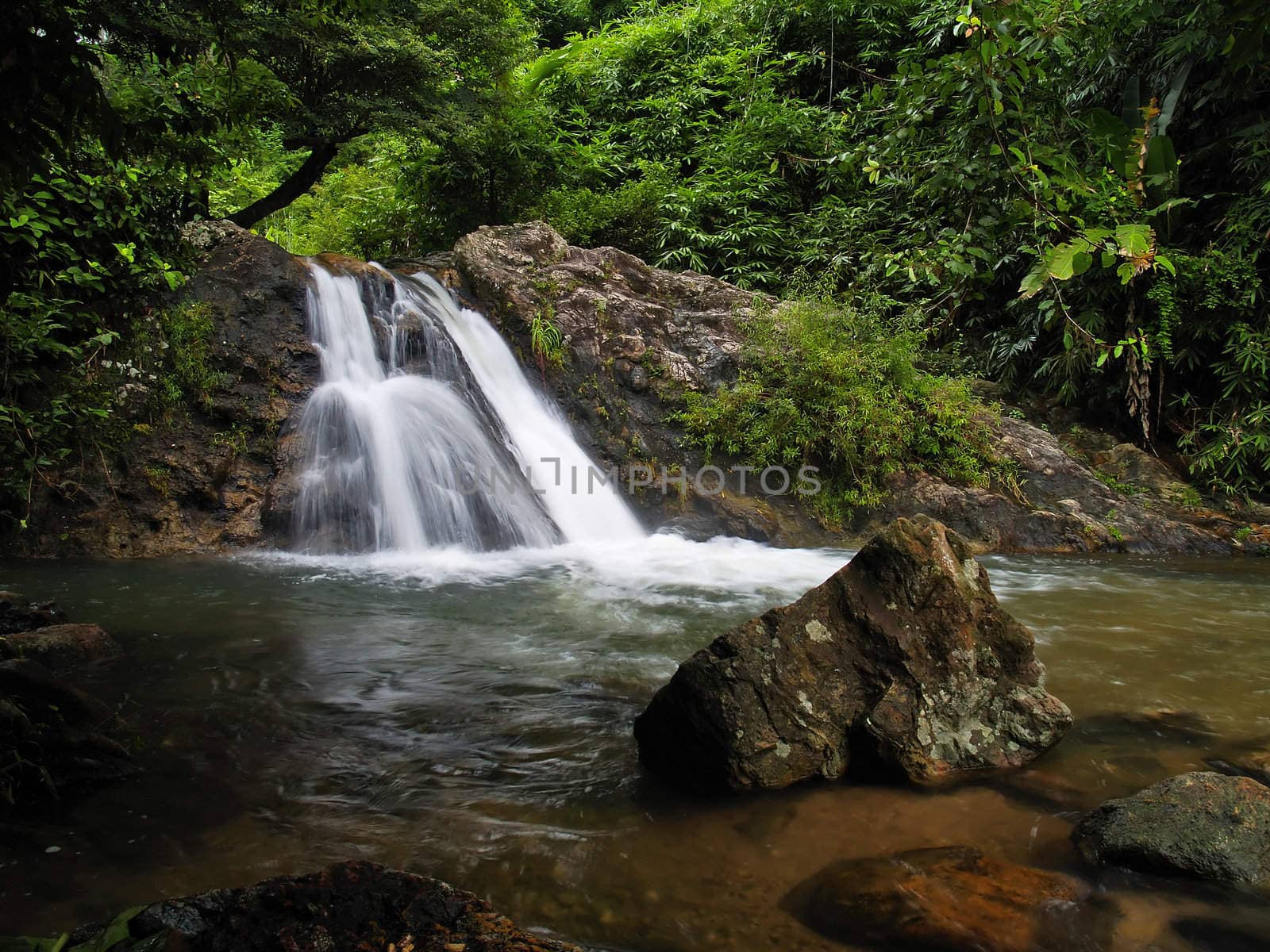 Some floor of Sarika waterfall, Khao Yai National Park, Nakhon Nayok, Thailand. This national park is elect as world heritage forest complex from UNESCO